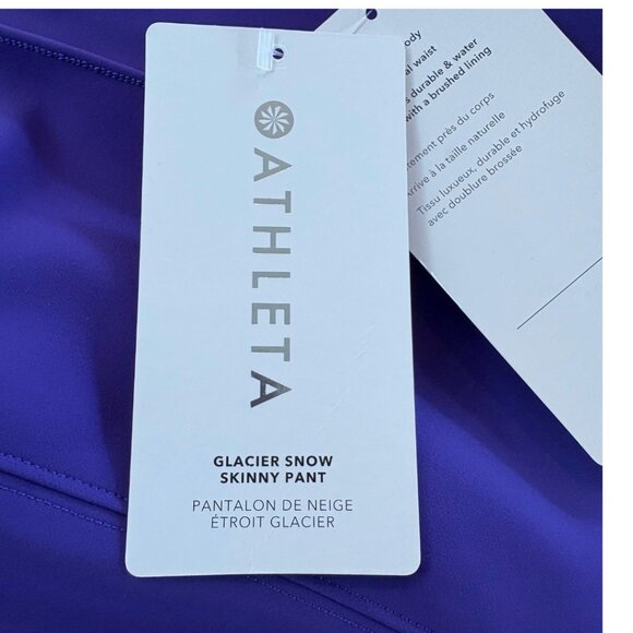 NWT Athleta Glacier Snow Skinny Pant Purple Size 8 Water Repellent Ski Pants - Picture 14 of 16